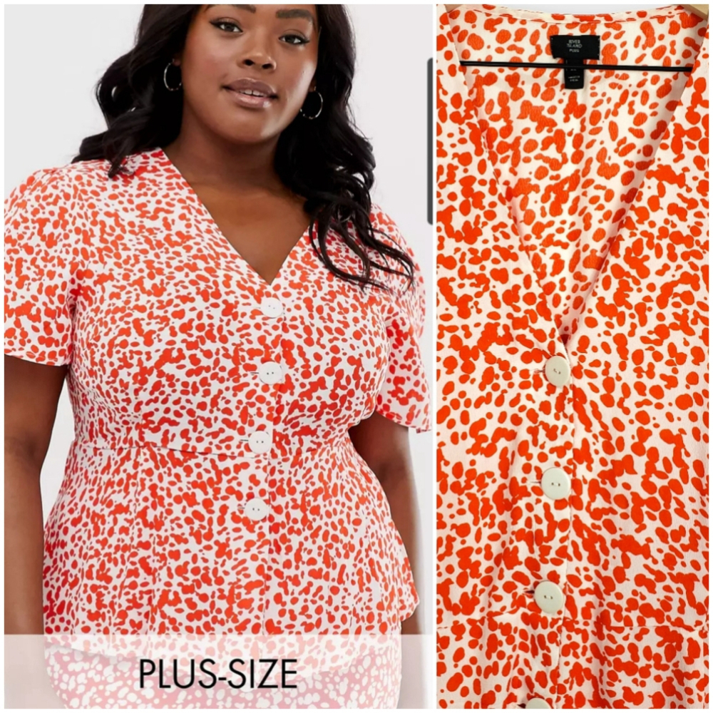 River Island Plus Size Polka Dot Top